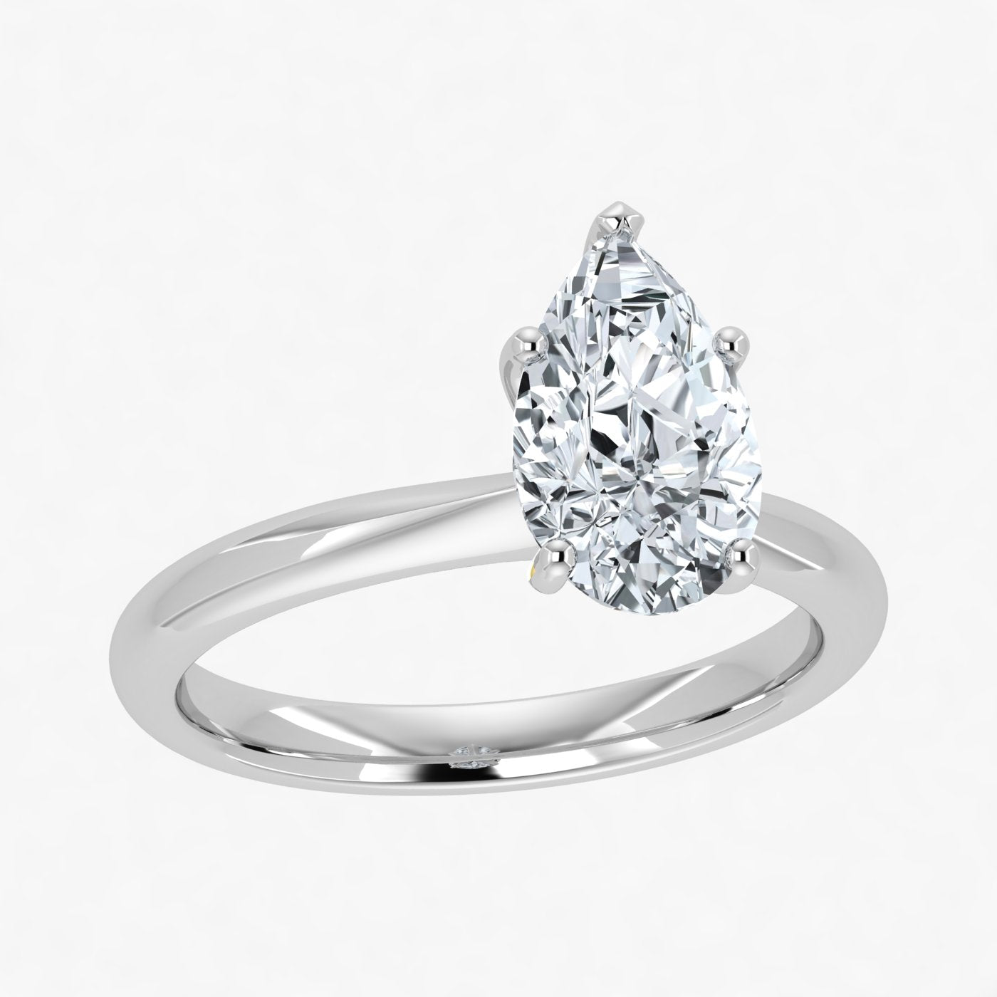 IGI Certified VS-EF Lab Grown Pear Shaped Diamond Ring 1ct