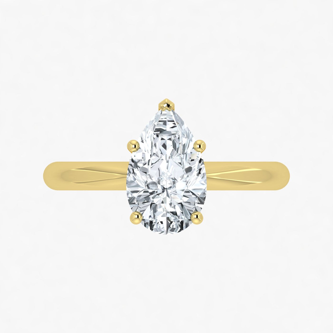 IGI Certified VS-EF Lab Grown Pear Shaped Diamond Ring 1ct