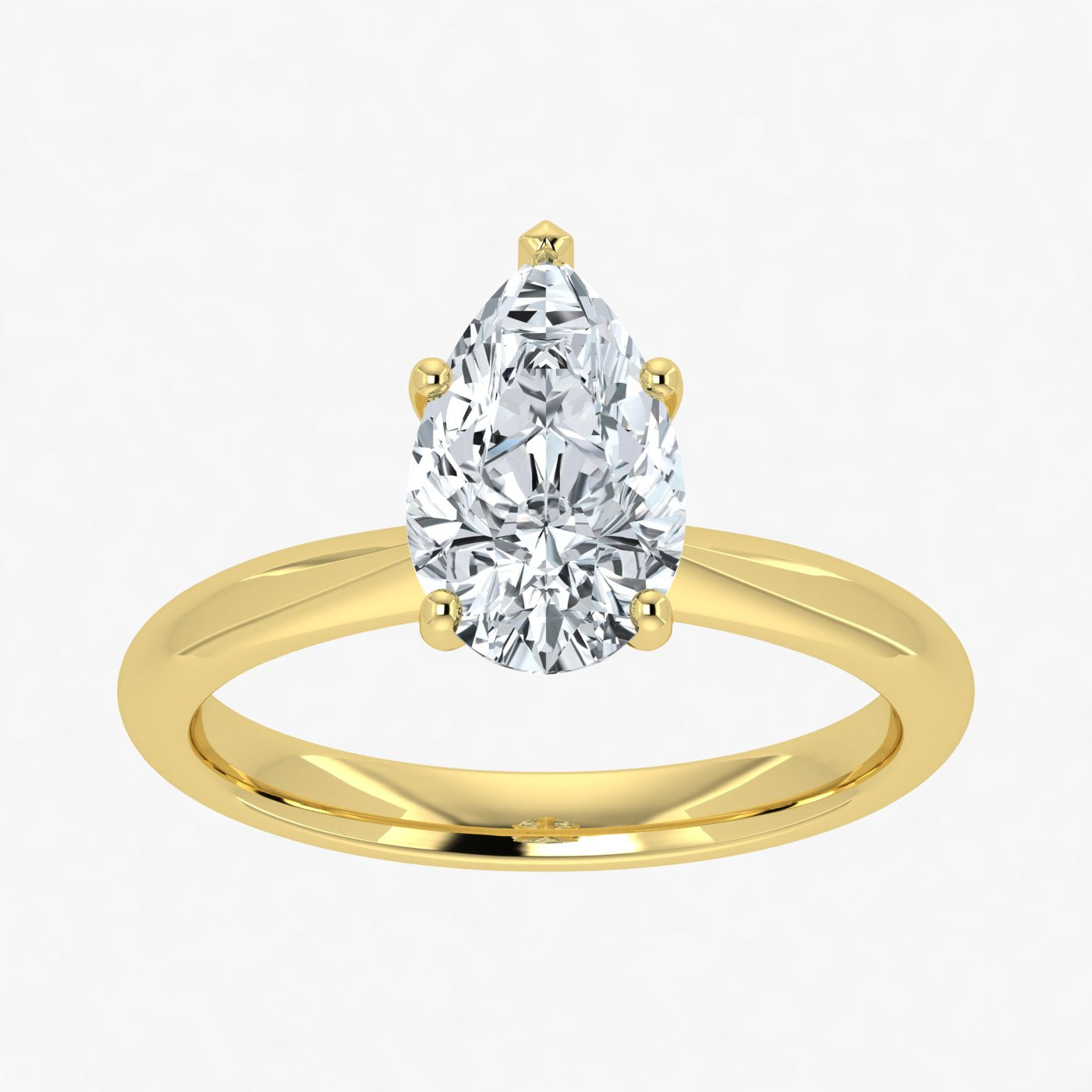 IGI Certified VS-EF Lab Grown Pear Shaped Diamond Ring 1ct