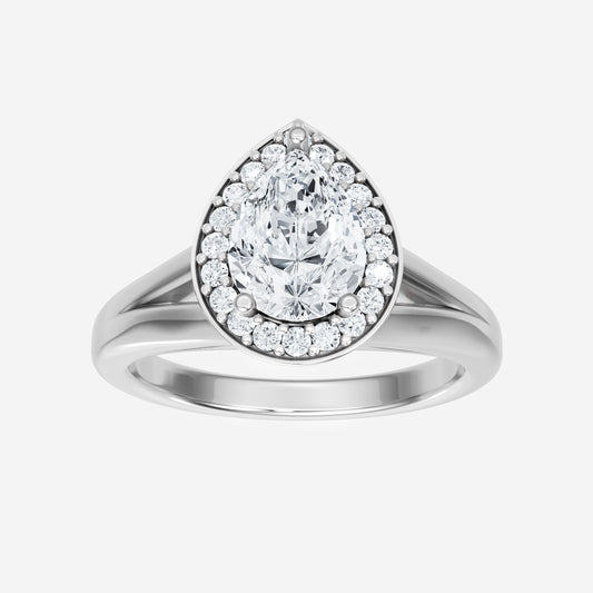 Pear Trendy Split Pave Ring