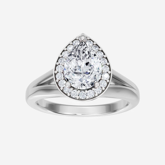 Pear Trendy Split Pave Ring