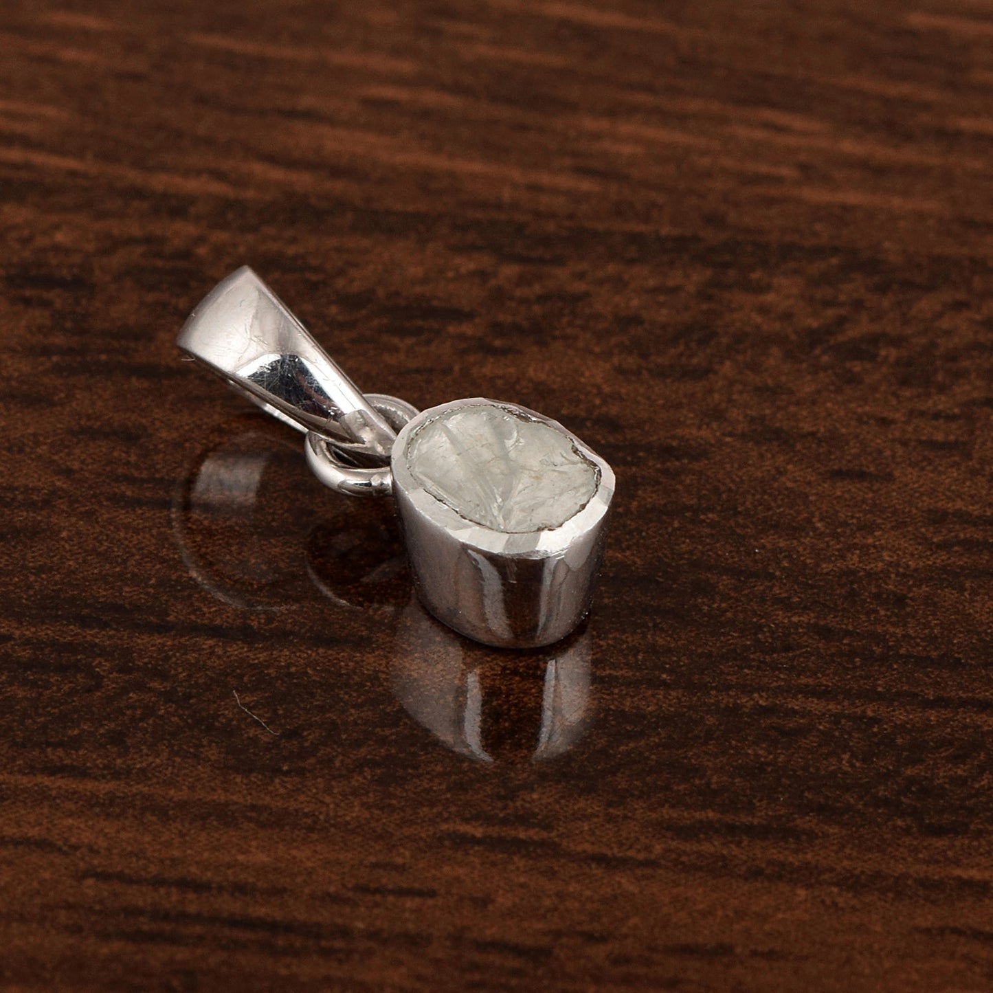 0.50ct Uncut Natural Polki Diamond Solitaire Pendant