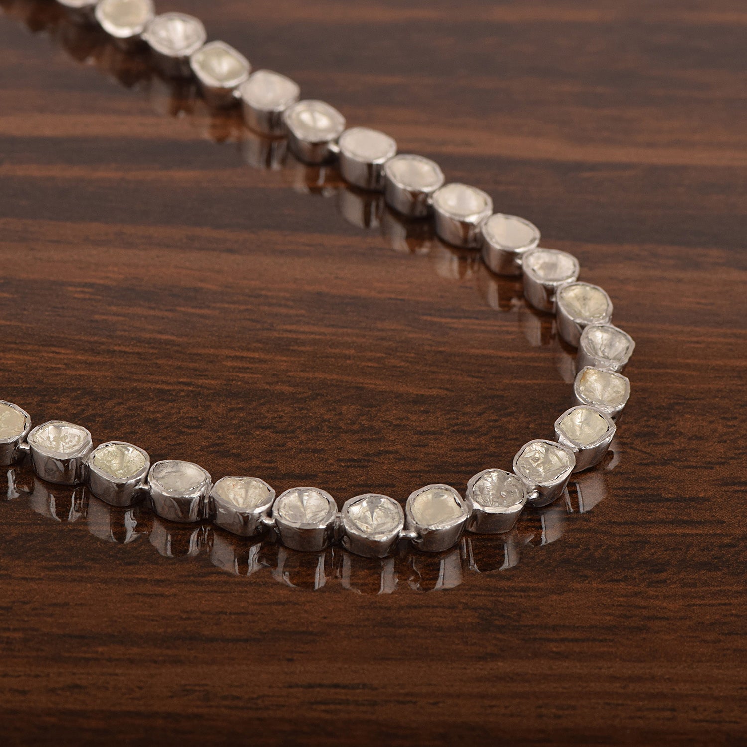 Natural Polki Diamond Tennis Necklace