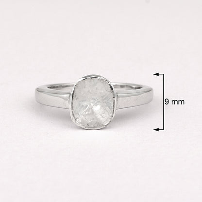 Natural Uncut Polki Diamond Solitaire Ring