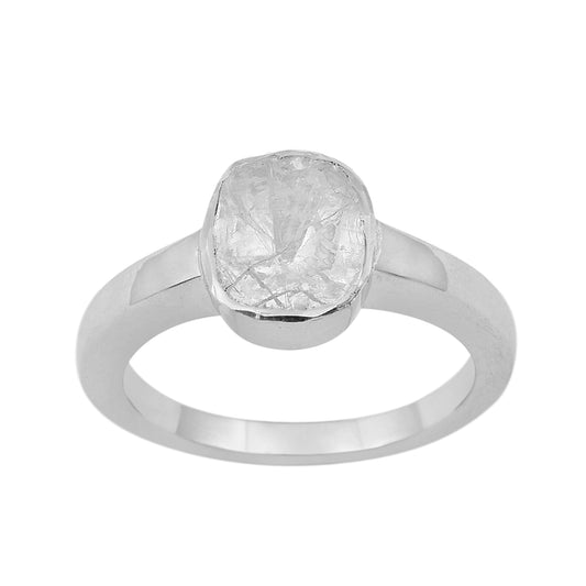0.50ct Natural Uncut Polki Diamond Solitaire Ring  - Timeless Elegance