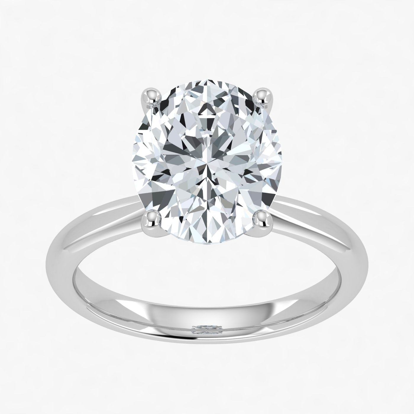 IGI Certified VS-EF Oval Lab Grown Diamond Ring in Yellow or White Gold 1ct