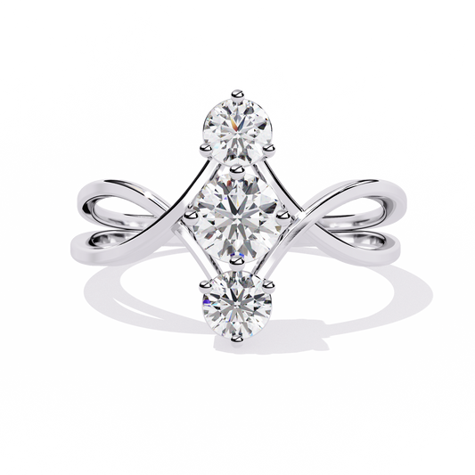 Graceful Three-Stone Lab Grown Diamond Ring