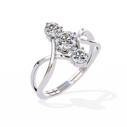 Graceful Three-Stone Lab Grown Diamond Ring