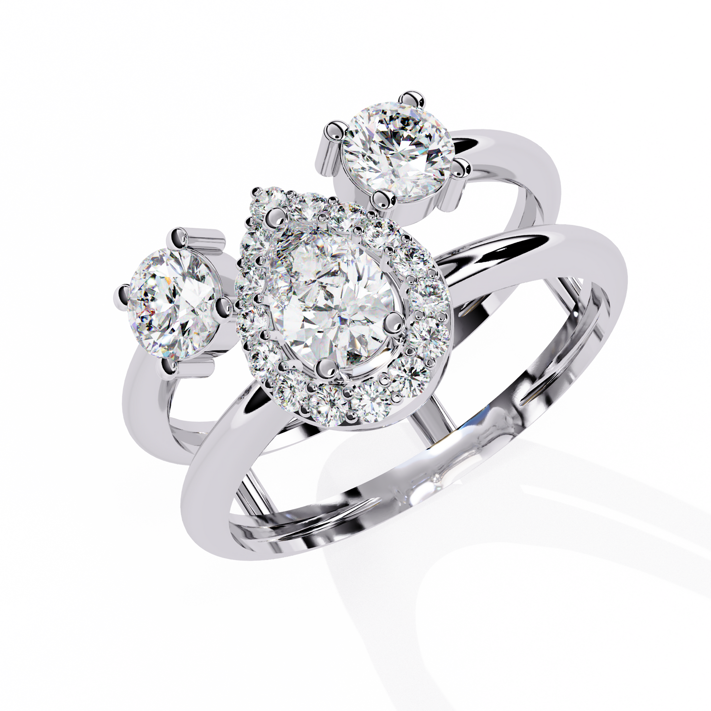 Pear Halo Lab Grown Diamond Ring