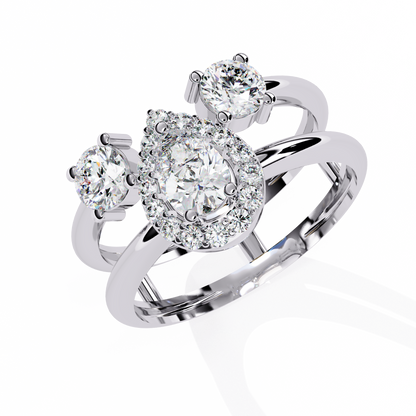 Pear Halo Lab Grown Diamond Ring