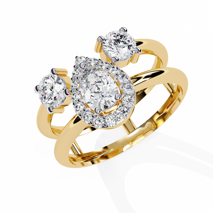 Pear Halo Lab Grown Diamond Ring