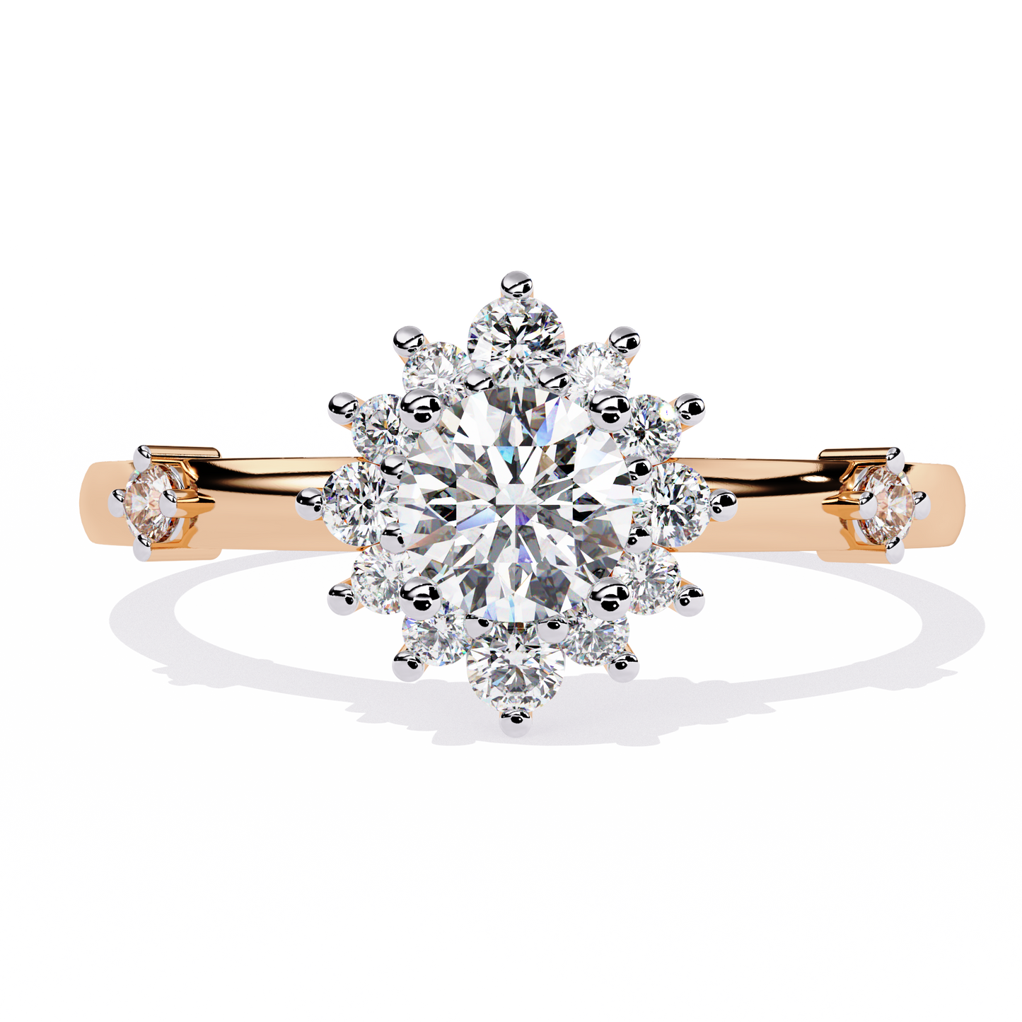 Radiant Sunburst Lab Grown Diamond Ring