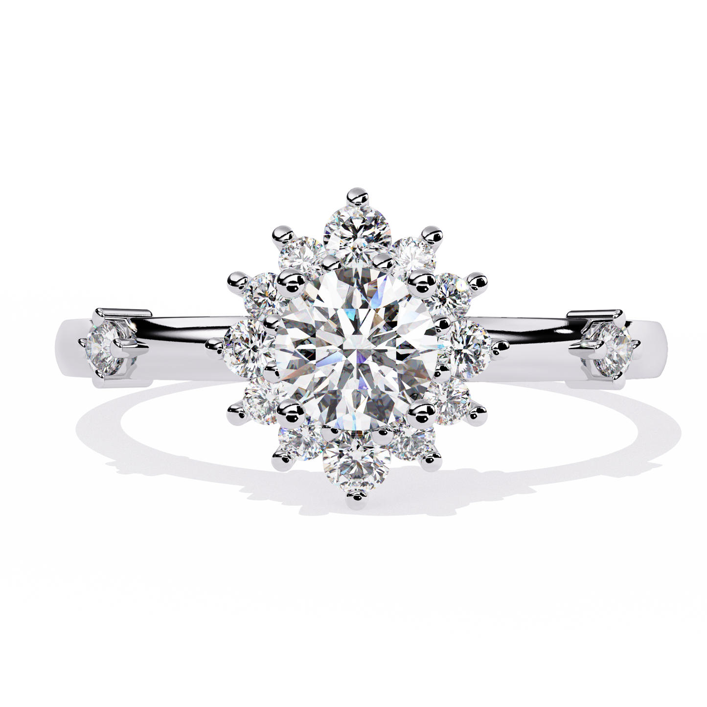 Radiant Sunburst Lab Grown Diamond Ring