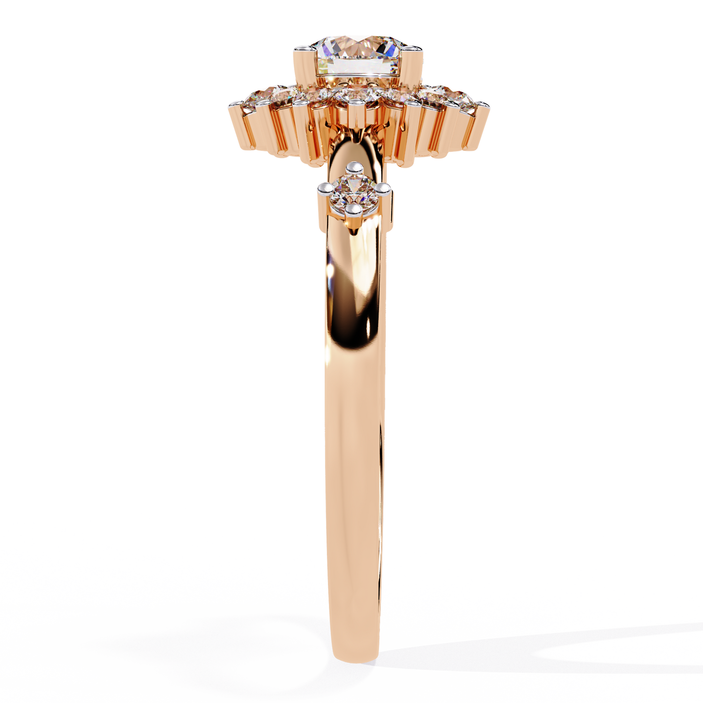 Radiant Sunburst Lab Grown Diamond Ring