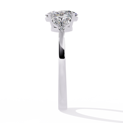 Timeless Oval-Cut Lab Grown Diamond Ring with Marquise Accents