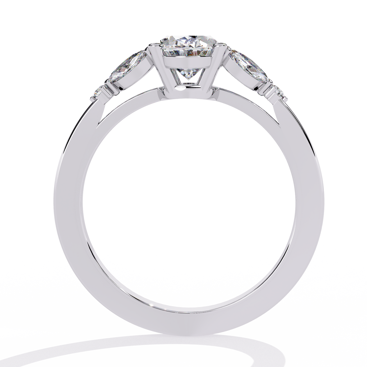 Timeless Oval-Cut Lab Grown Diamond Ring with Marquise Accents