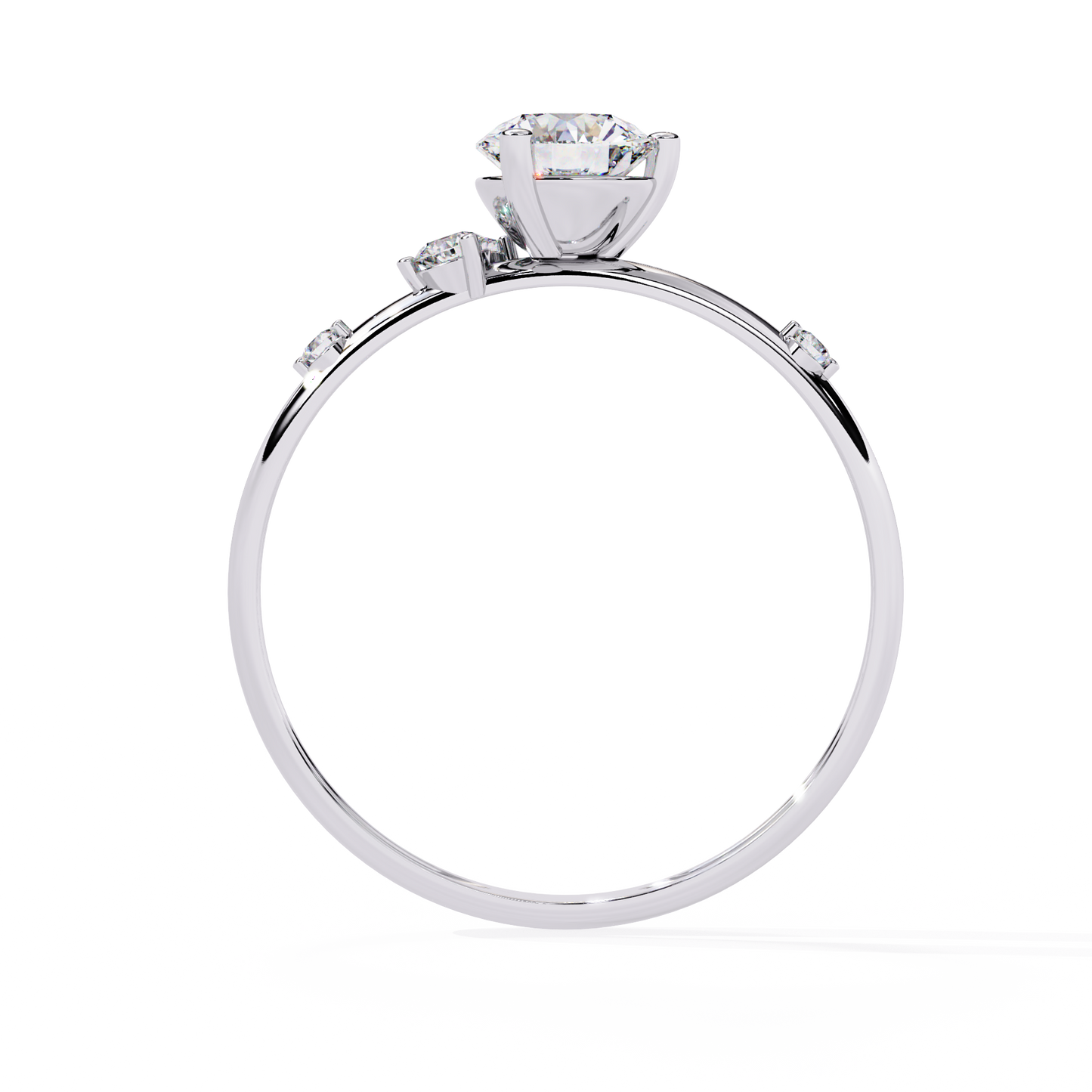 Asymmetrical Cluster Lab-Grown Diamond Ring