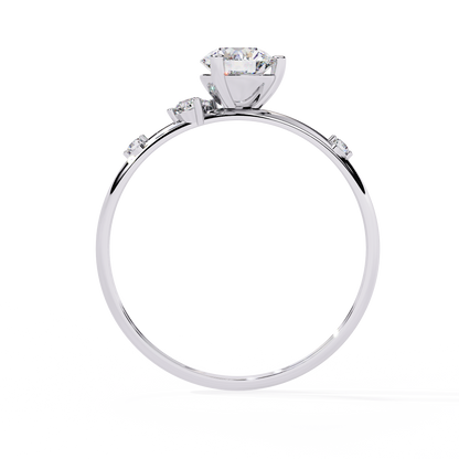 Asymmetrical Cluster Lab-Grown Diamond Ring