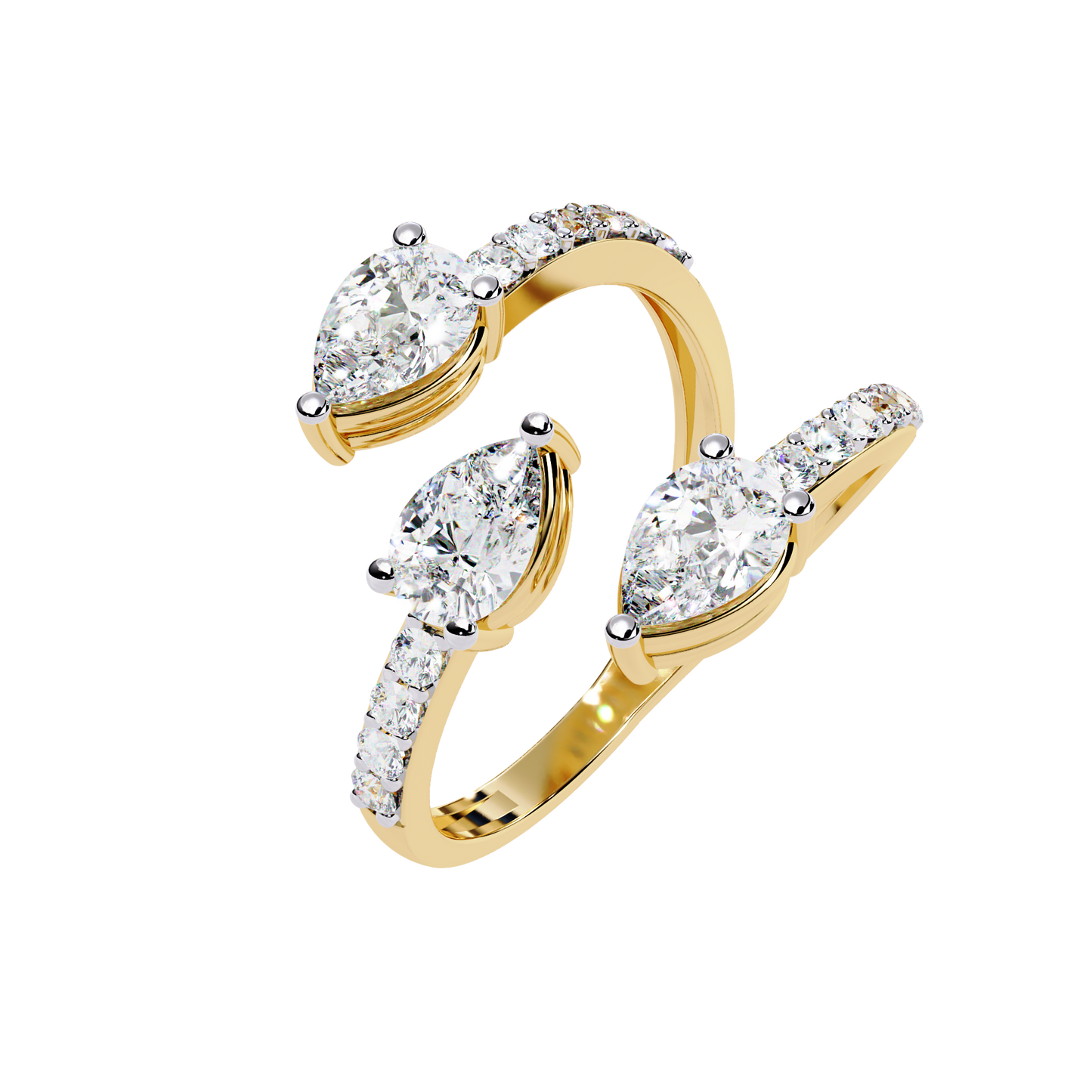 Pear Wrap Lab Grown Diamond Ring