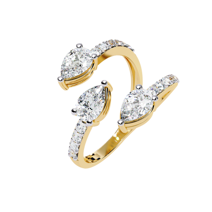 Pear Wrap Lab Grown Diamond Ring