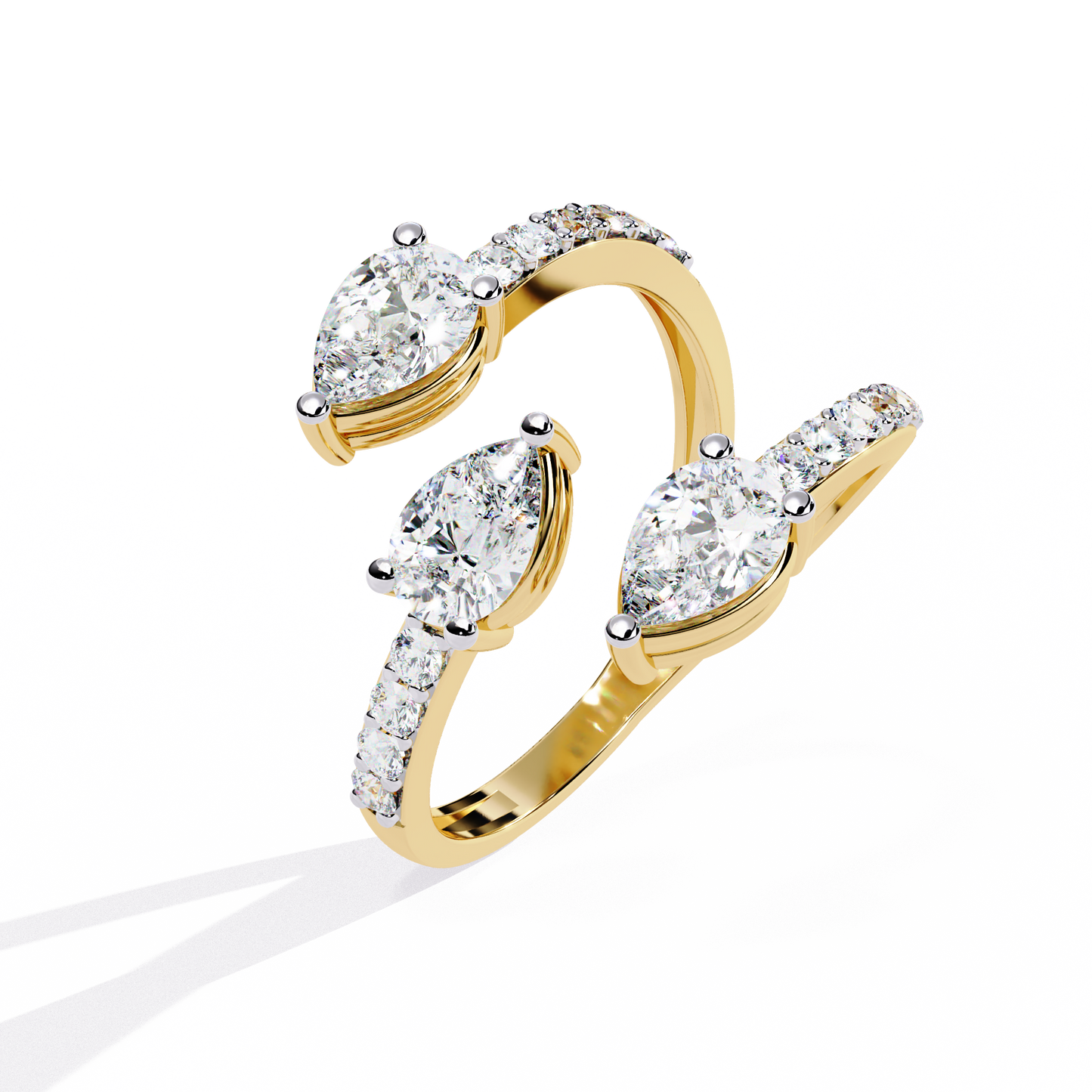 Pear Wrap Lab Grown Diamond Ring