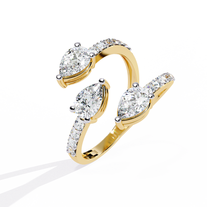 Pear Wrap Lab Grown Diamond Ring