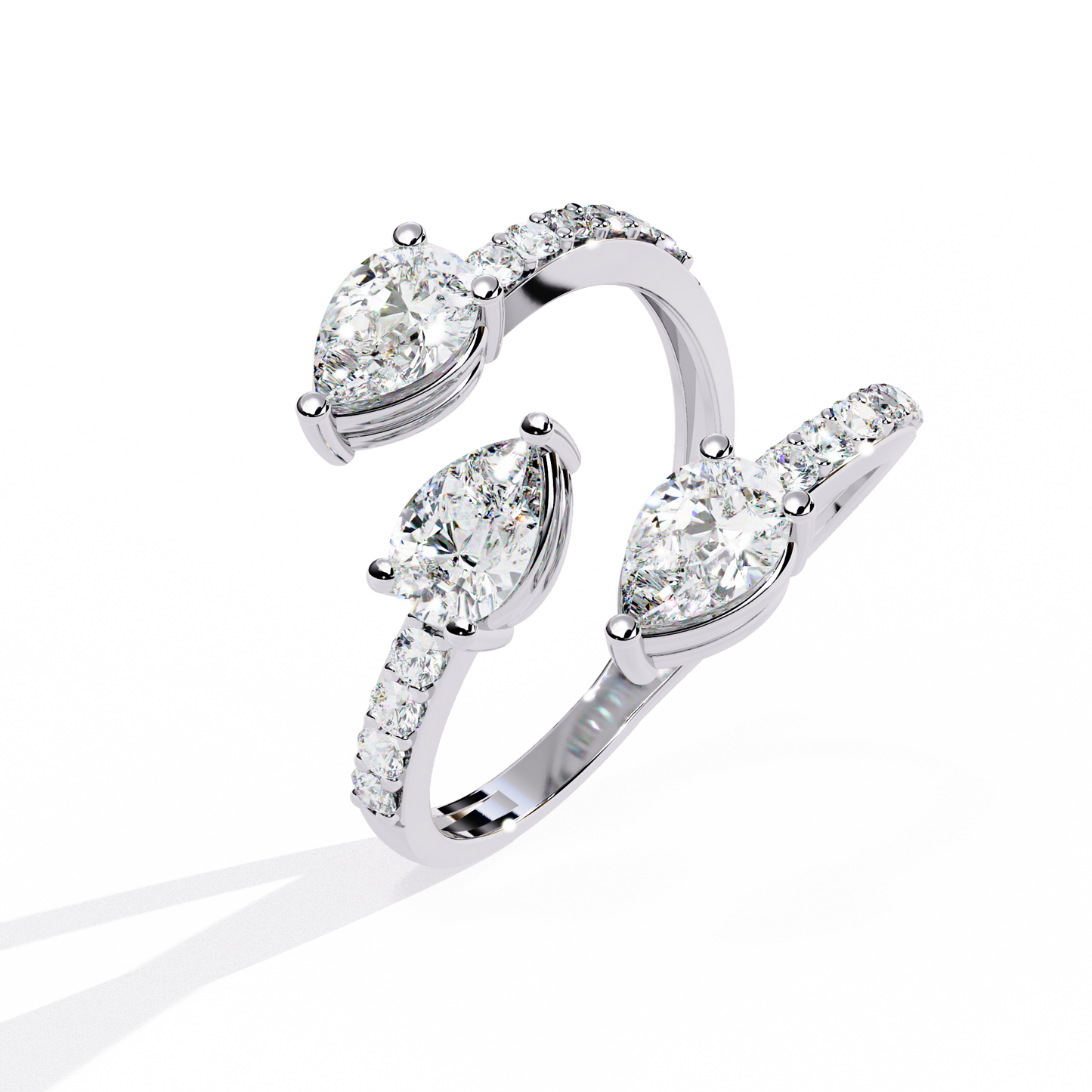 Pear Wrap Lab Grown Diamond Ring