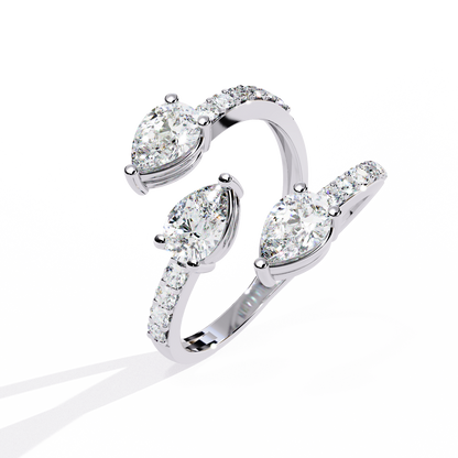 Pear Wrap Lab Grown Diamond Ring