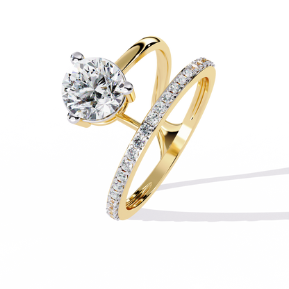 Modern Floating Solitaire Lab Grown Diamond Ring