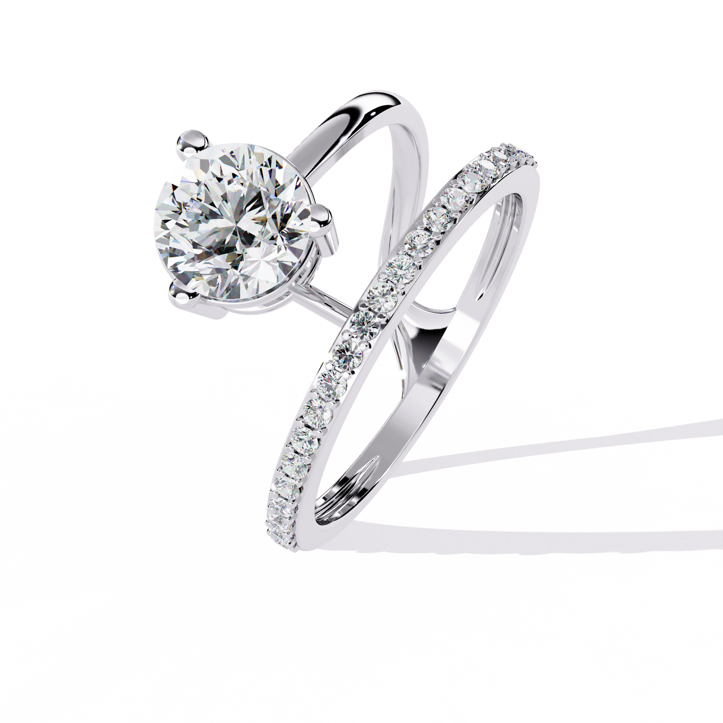 Modern Floating Solitaire Lab Grown Diamond Ring