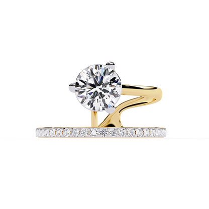 Modern Floating Solitaire Lab Grown Diamond Ring