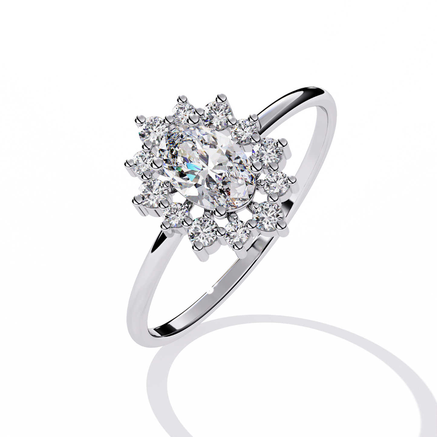 Vintage-Inspired Oval Halo Lab Grown Diamond Ring