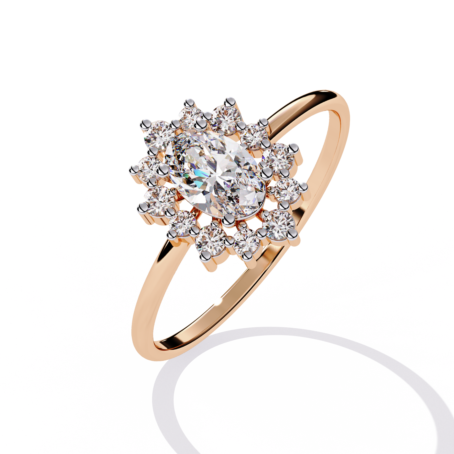 Vintage-Inspired Oval Halo Lab Grown Diamond Ring