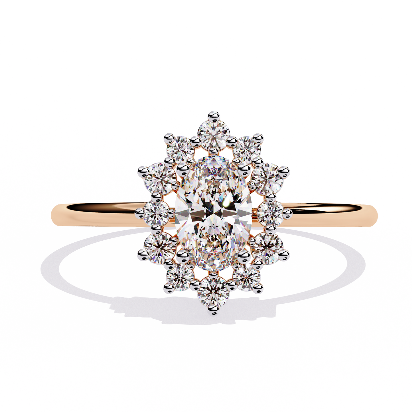 Vintage-Inspired Oval Halo Lab Grown Diamond Ring