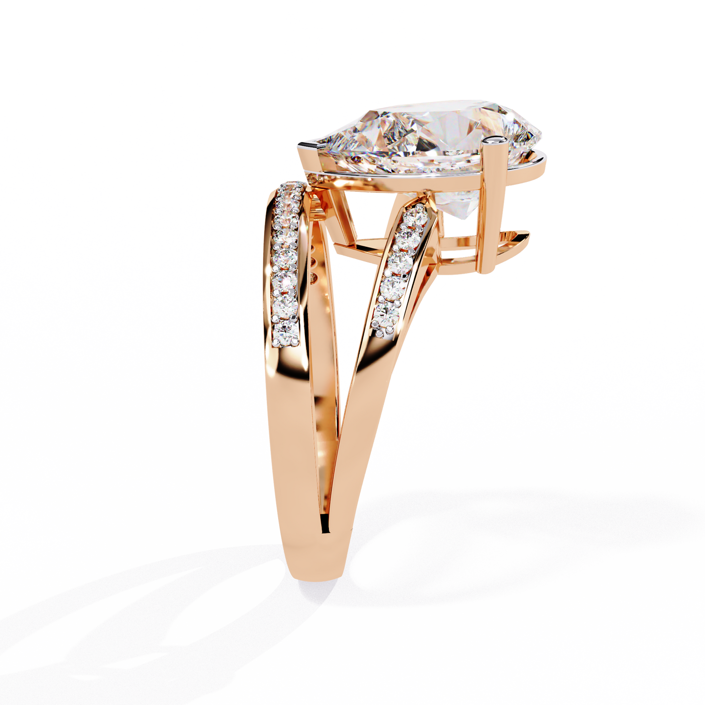 Majestic Pear-Cut Lab Grown Diamond Bridal Ring