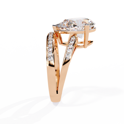 Majestic Pear-Cut Lab Grown Diamond Bridal Ring