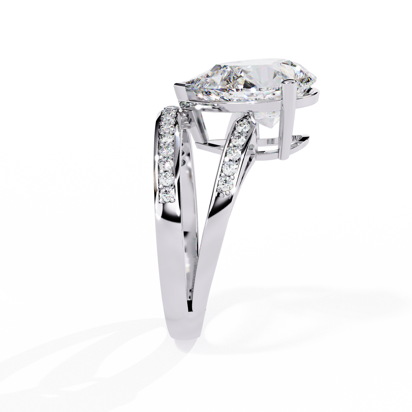 Majestic Pear-Cut Lab Grown Diamond Bridal Ring