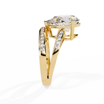 Majestic Pear-Cut Lab Grown Diamond Bridal Ring