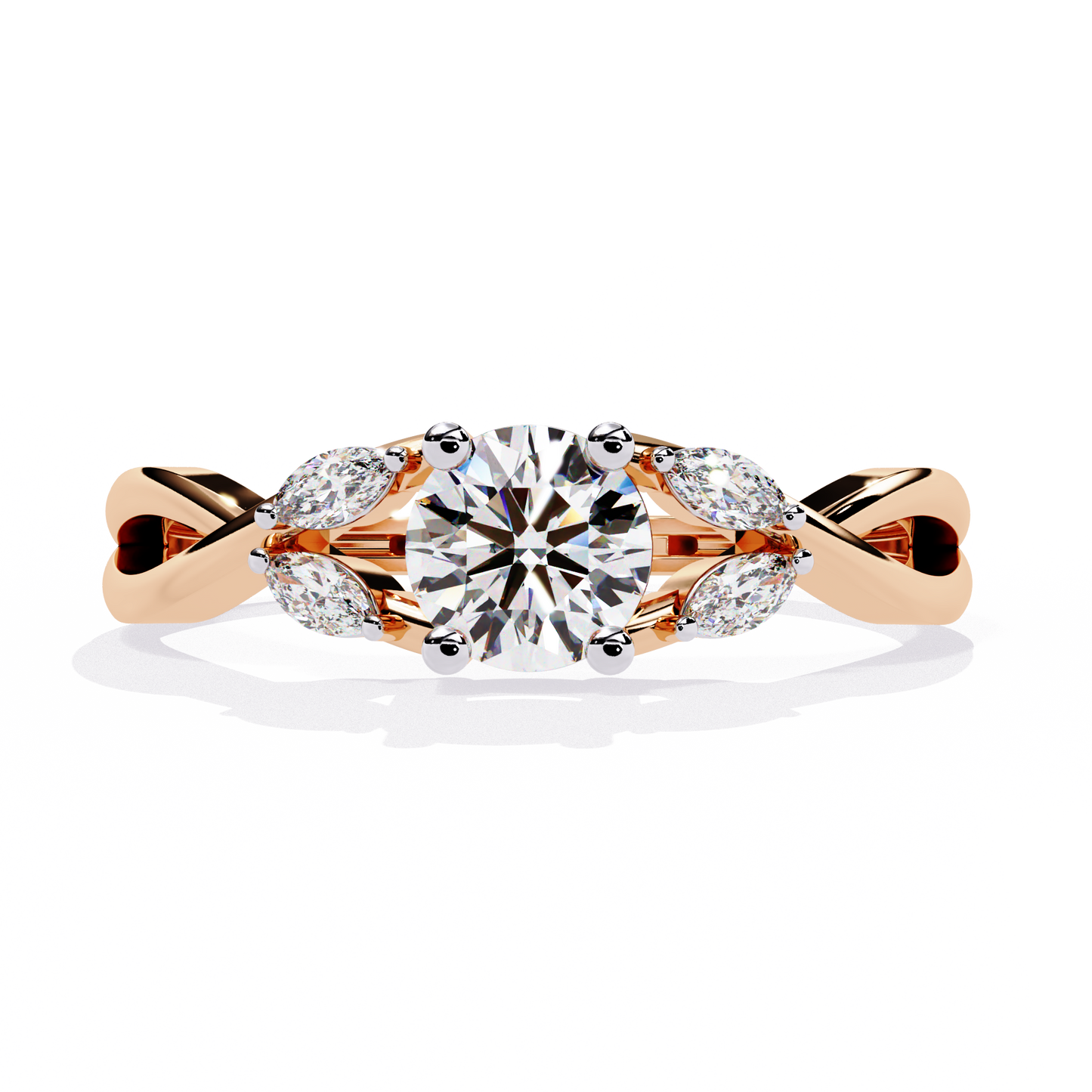 Twisted Vine Marquise Accent Lab Grown Diamond Ring