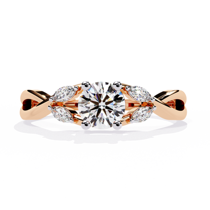 Twisted Vine Marquise Accent Lab Grown Diamond Ring