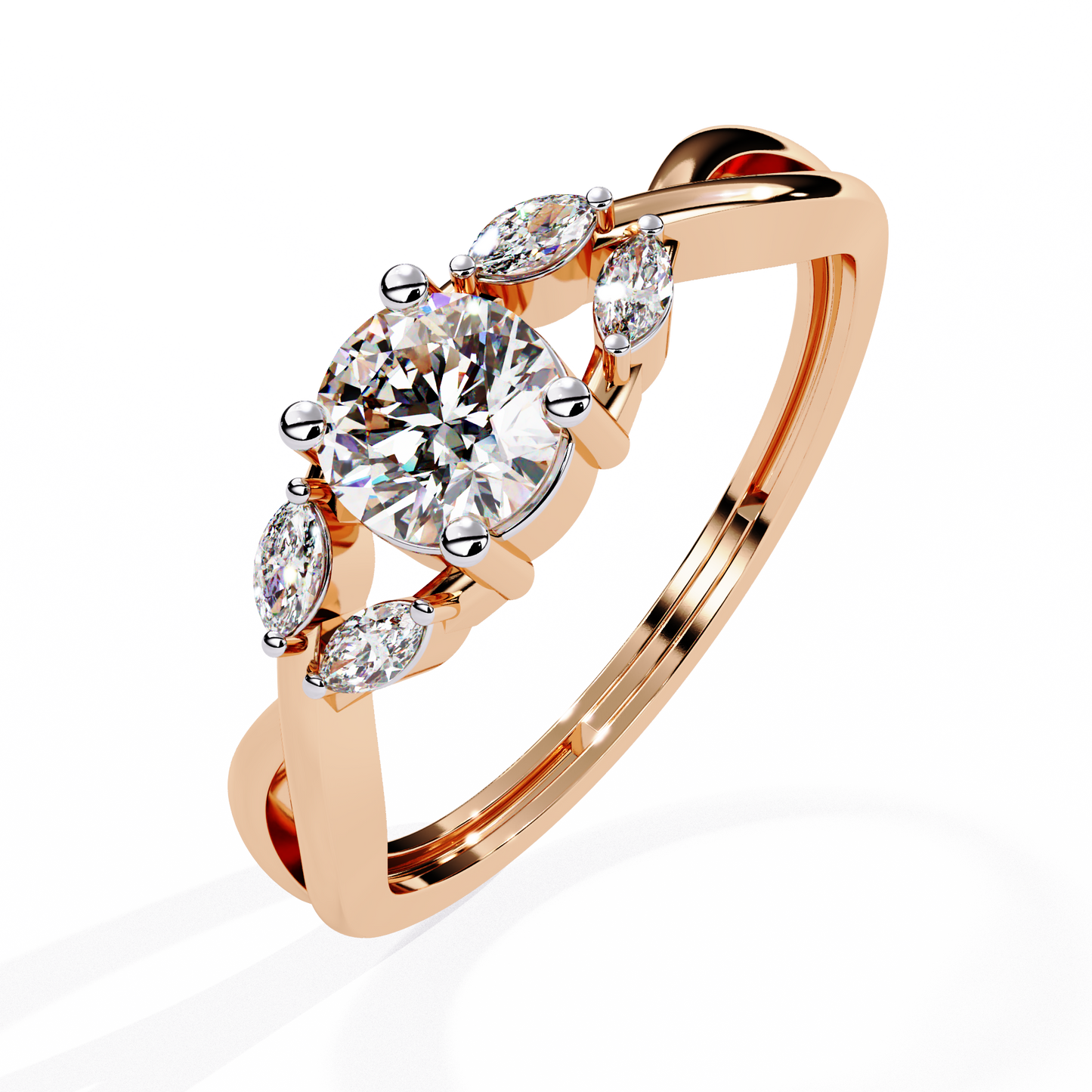 Twisted Vine Marquise Accent Lab Grown Diamond Ring