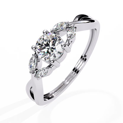 Twisted Vine Marquise Accent Lab Grown Diamond Ring