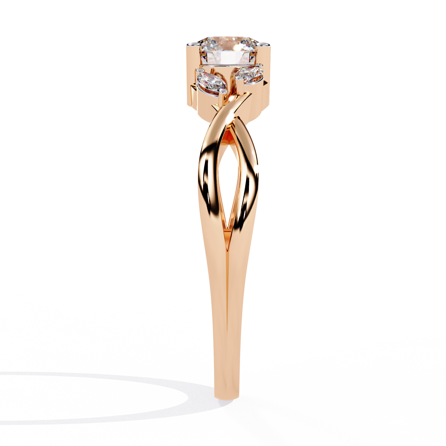 Twisted Vine Marquise Accent Lab Grown Diamond Ring