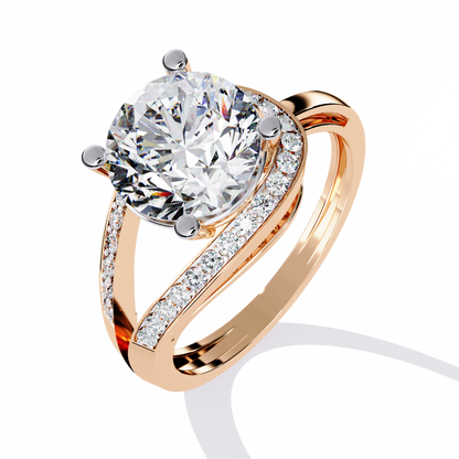 Modern Pear-Shaped Pavé Lab Grown Diamond Ring