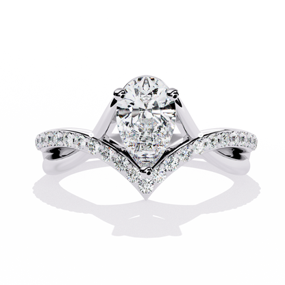 Chevron Pear-Cut Lab Grown Diamond Ring