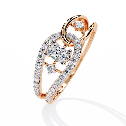 Oval-Cut Open-Link Lab Grown Diamond Ring