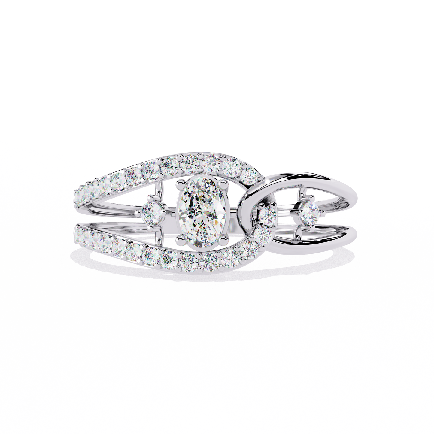 Oval-Cut Open-Link Lab Grown Diamond Ring