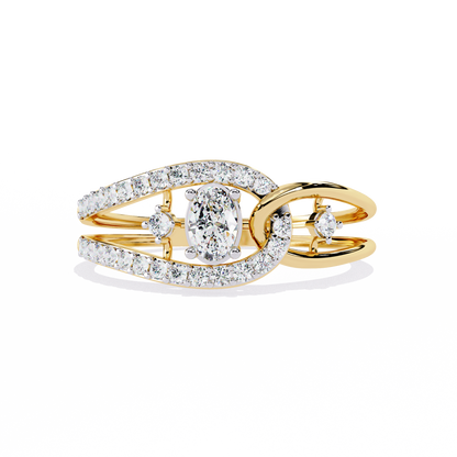 Oval-Cut Open-Link Lab Grown Diamond Ring