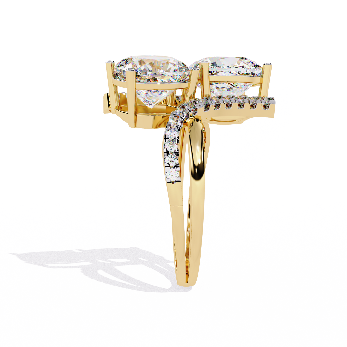 Dual Cushion-Cut Lab Grown Diamond Bypass Ring