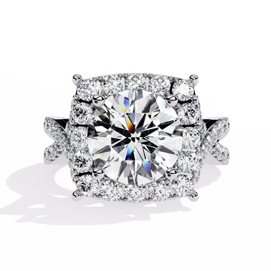 Grand Halo Lab Grown Diamond Engagement Ring